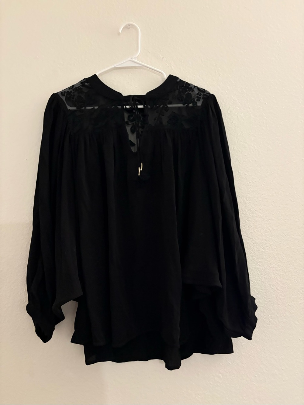 Sanctuary Black Floral Sheer Blouse